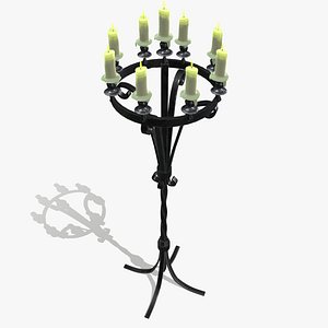 Antique Forged Iron Candelabra Prop