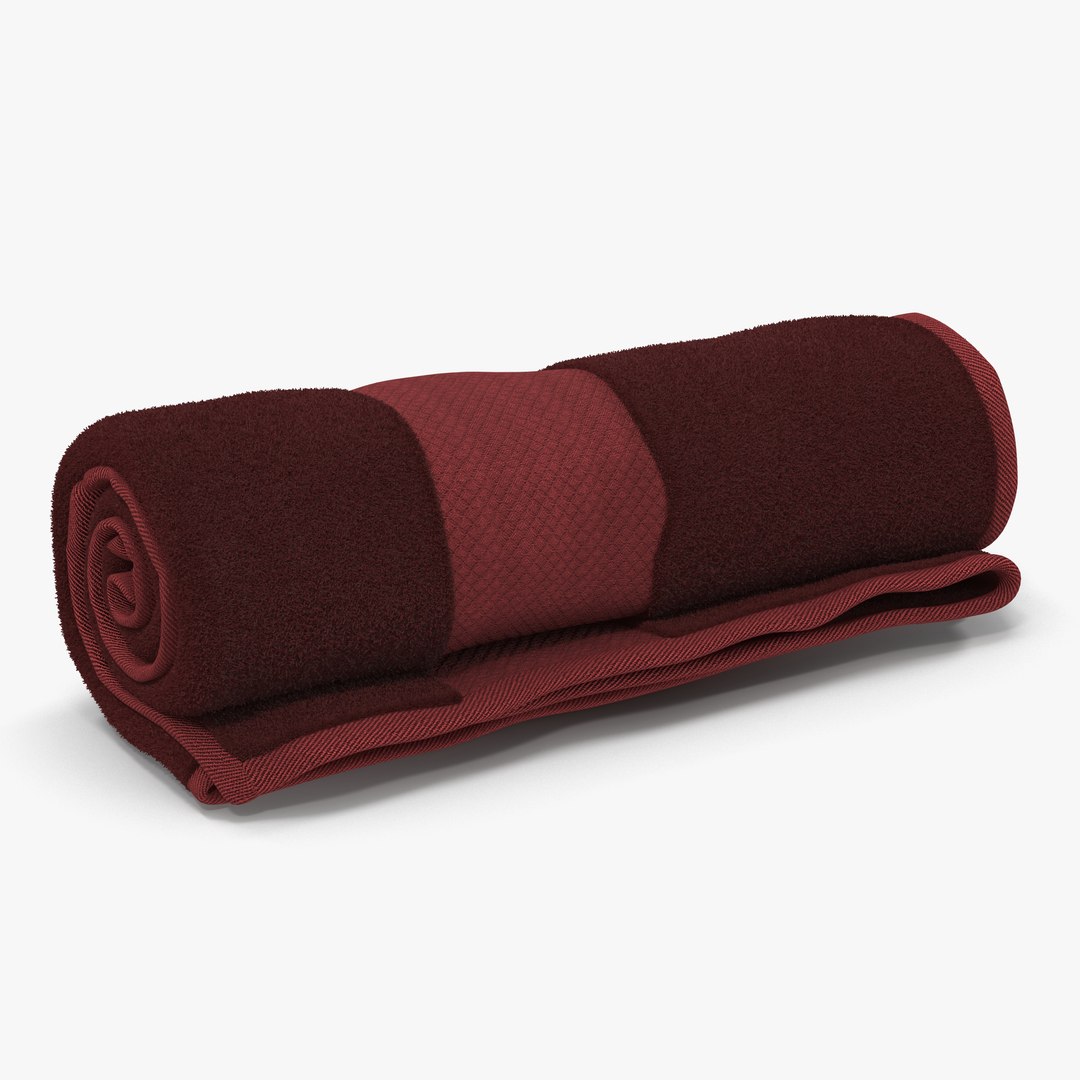 Rolled Towel Red 3D Model 3D model preview