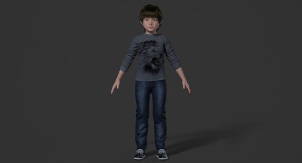 Lucas realistic child rig 3D | 1148900 | TurboSquid