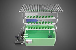 3D model IOT HYDROPONIC PLANT AUTO CONTROL WATER CYCLE PUMP NOZZLE SPRAY