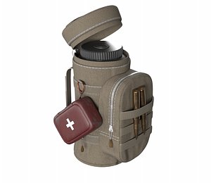 Tactical Pouch 3d low poly Game Asset model
