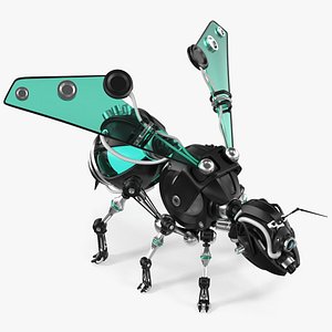 Robot Bee Black Rigged for Cinema 4D 3D