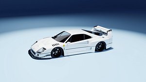 F40 CLASSIC ICONIC SUPERCAR RIGGED 3D model
