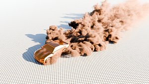 Animated Dust Trail VDB Volume of a Rally Car
