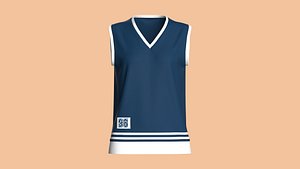 Girls Retro Striped Basketball Vest