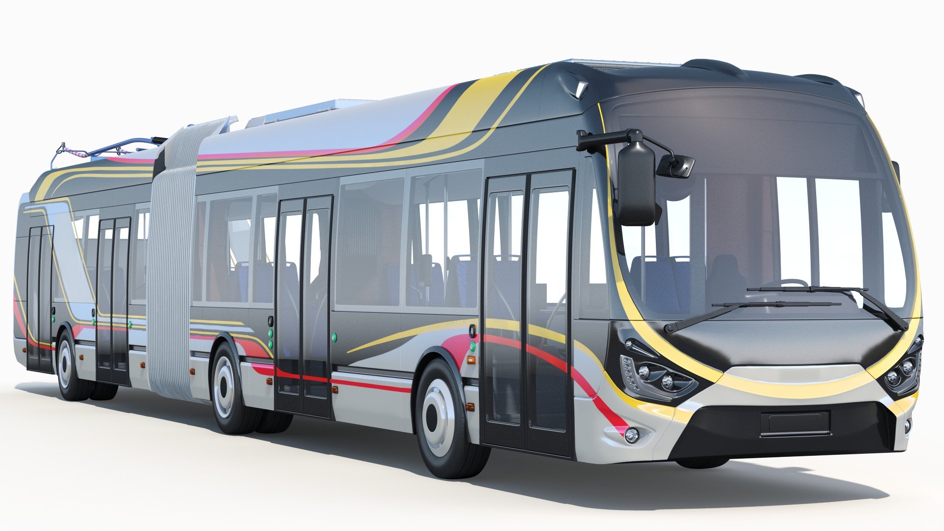 Electric Hybrid Trolleybus 3D model preview