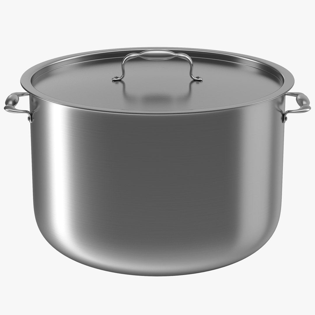 Stainless Pot 3D Model 3D model preview