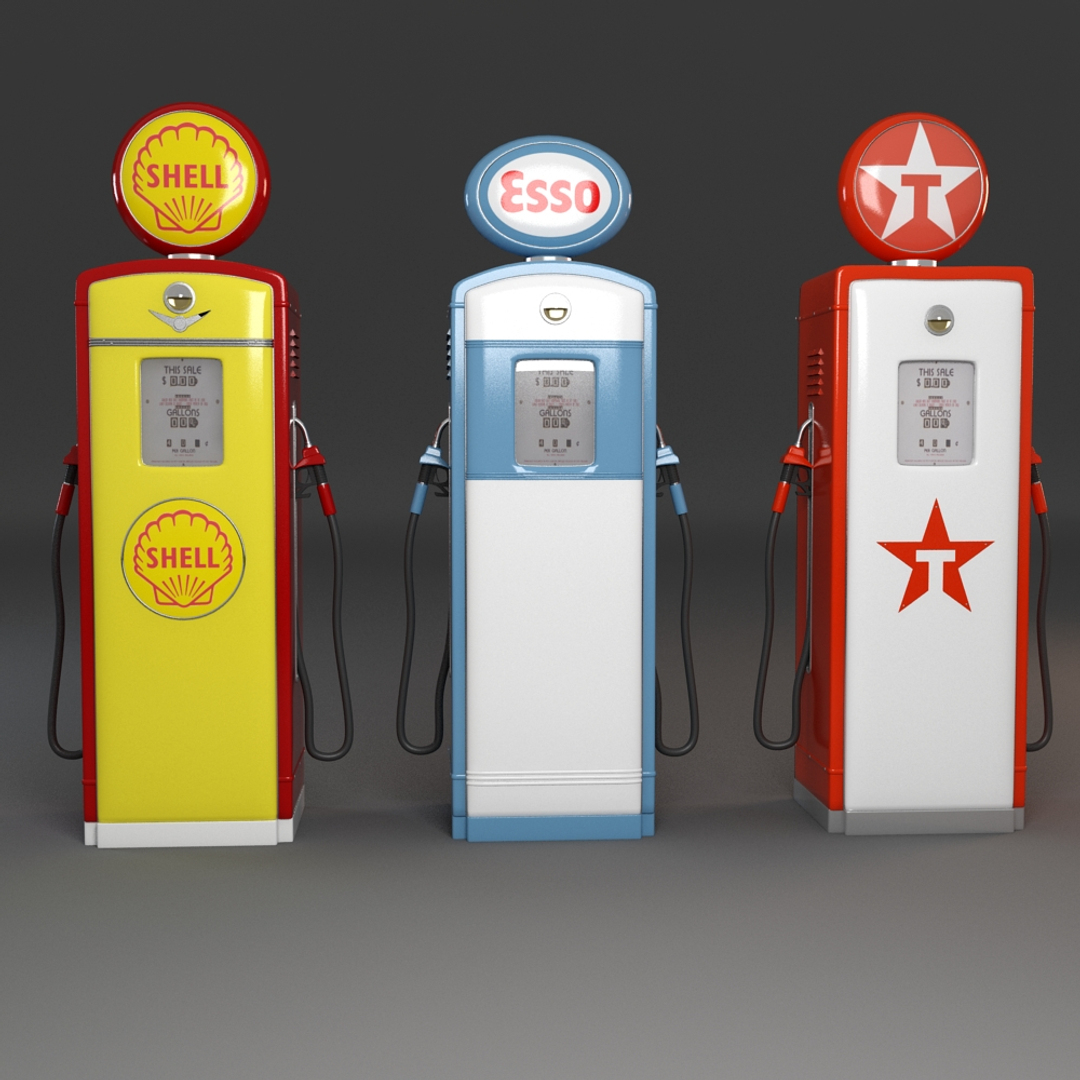 3d old gas pumps model