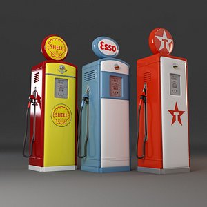 3d old gas pumps model