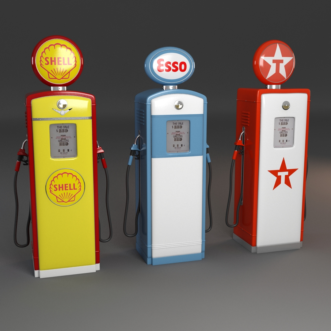 3d old gas pumps model