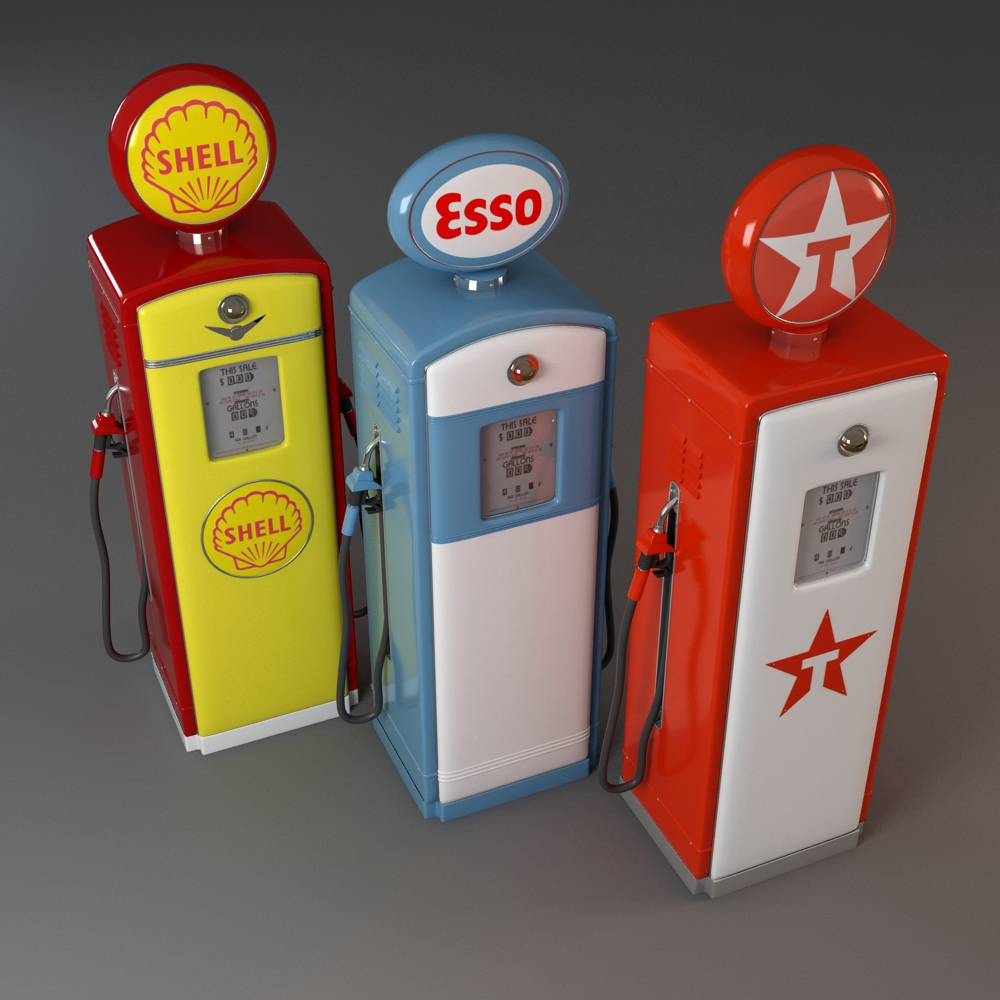 3d old gas pumps model