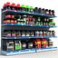 3D model sports store nutrition shelves