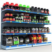 Sports Store Nutrition Shelves