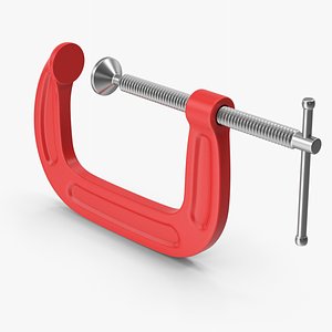 Red C-Clamp 3D model