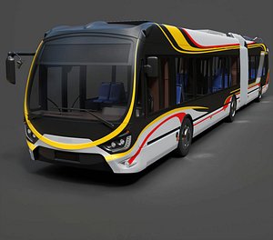 Modern Eco-Friendly Urban Transit Bus - Hyper-Detailed 3D Asset