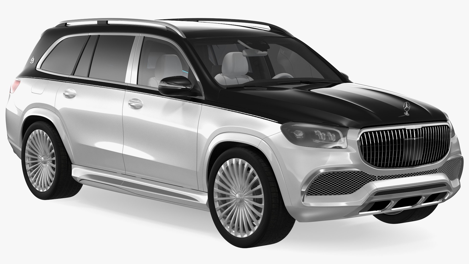 Maybach GLS 600 Silver 3D model preview