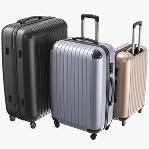3D Rolling Suitcase Set 01 model