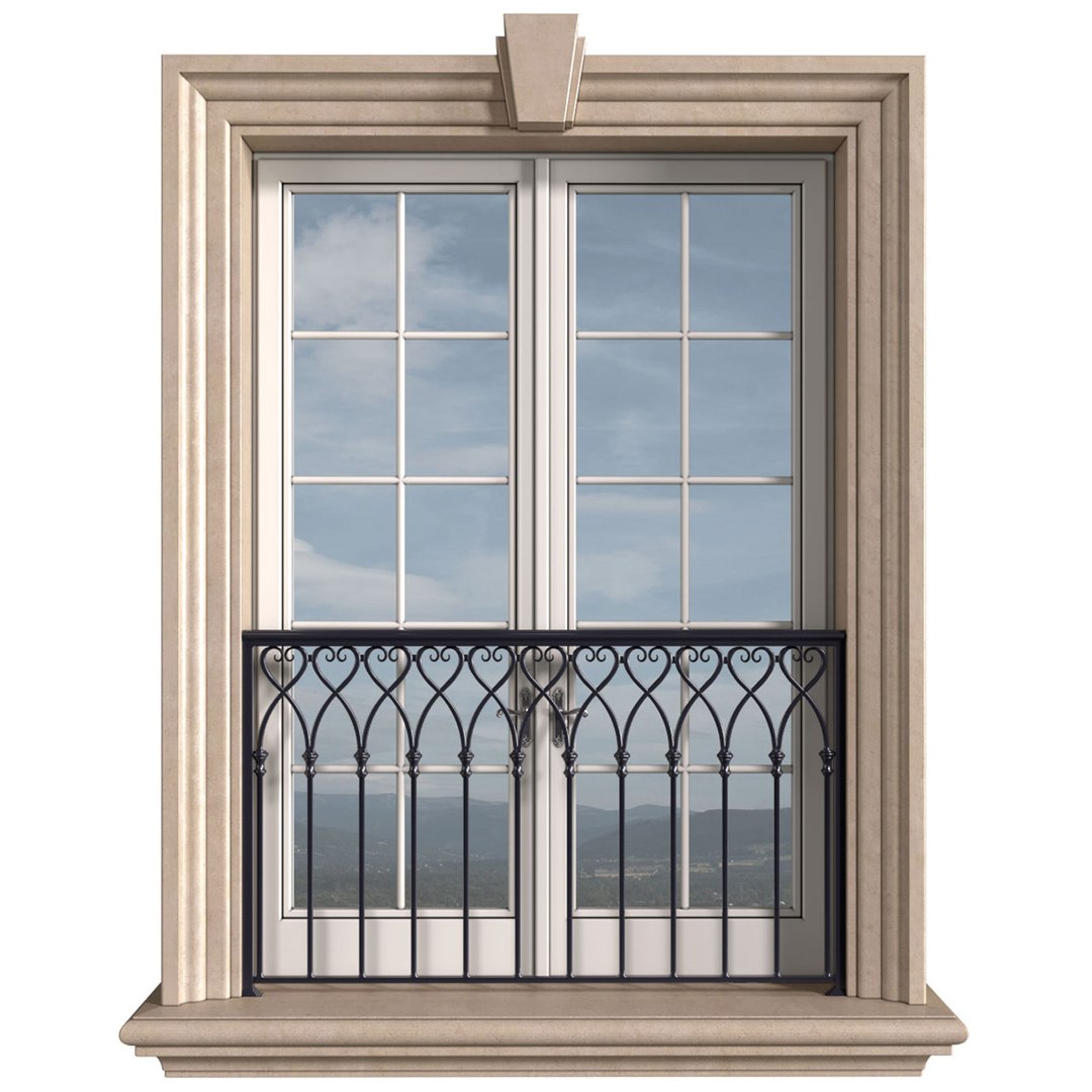 3D Classic facade window with French balcony TurboSquid 2004803