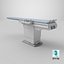 3D Radiology Procedure Table with Blue Mattress White model