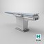 3D Radiology Procedure Table with Blue Mattress White model
