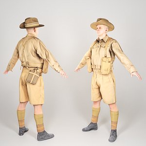ready australian character gaming 3D model