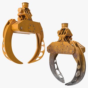 Forestry Log Grapple Attachment Set Clean and Dirt 3D model