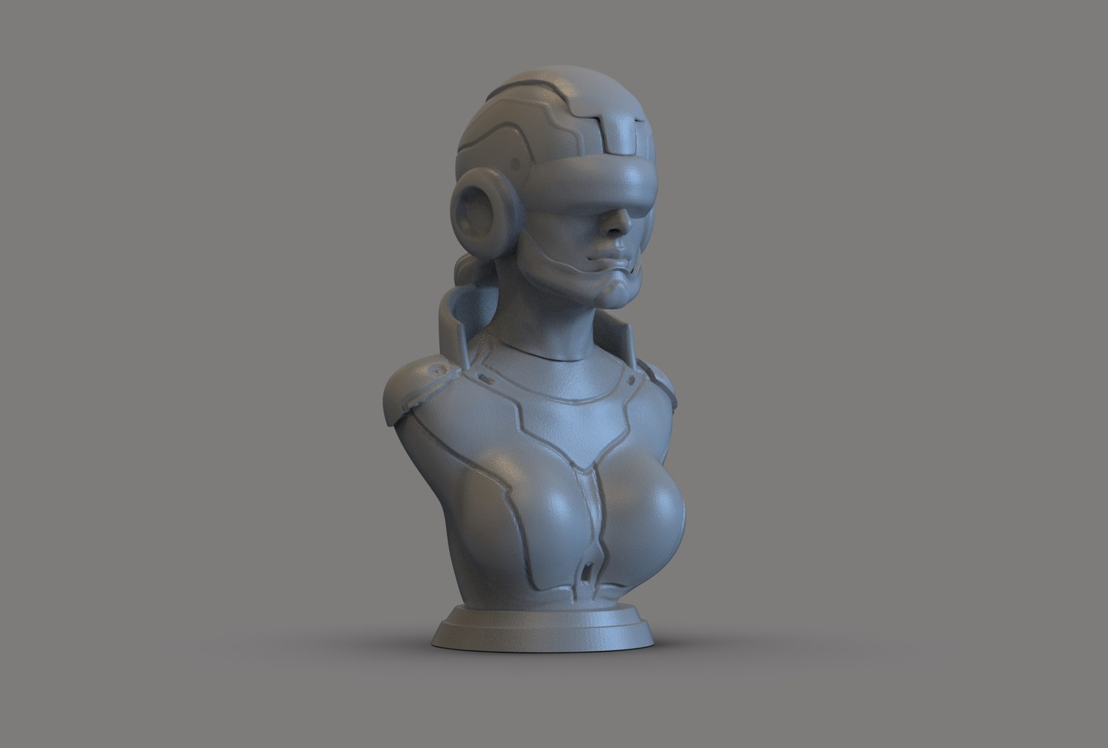 3D Fiction Girl Bust Model - TurboSquid 2240982
