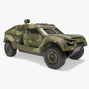 3D Military Interceptor Vehicle in Camouflage model