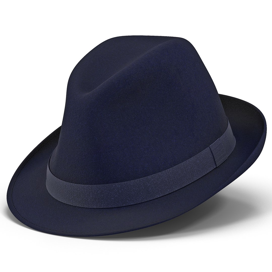 Fedora Hat Blue 3D model preview