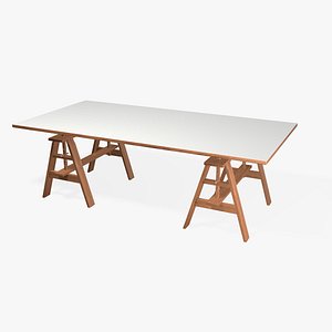3d Sawhorse Wood Table