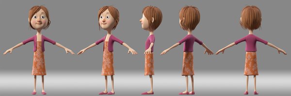 cartoon girl child student model