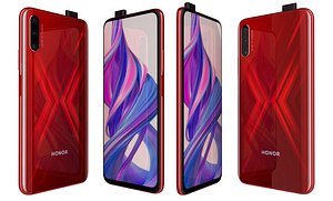 3D honor 9x charm red model