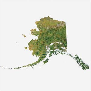 3D model Alaska PBR relief map