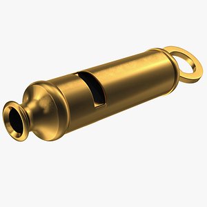 3D vintage metropolitan brass whistle model