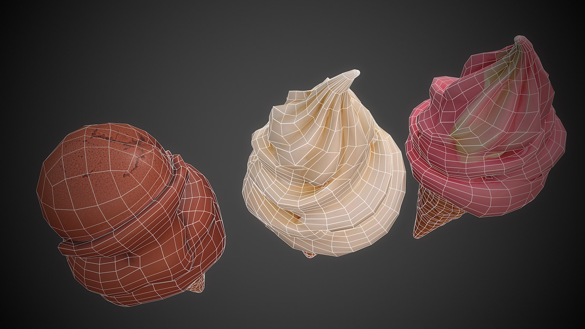 Ice Cream Cone 3d model model https://p.turbosquid.com/ts-thumb/qr/Ai6BMS/3I/icecreamwireframe2/jpg/1783455057/1920x1080/fit_q87/0d28961dfc853a9085bed8371fb32249a0b2e287/icecreamwireframe2.jpg