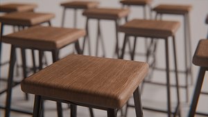 3D ADS- Bar Chair V001 model