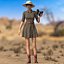 Safari Explorer Woman with Binoculars Rigged for Cinema 4D