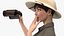 Safari Explorer Woman with Binoculars Rigged for Cinema 4D