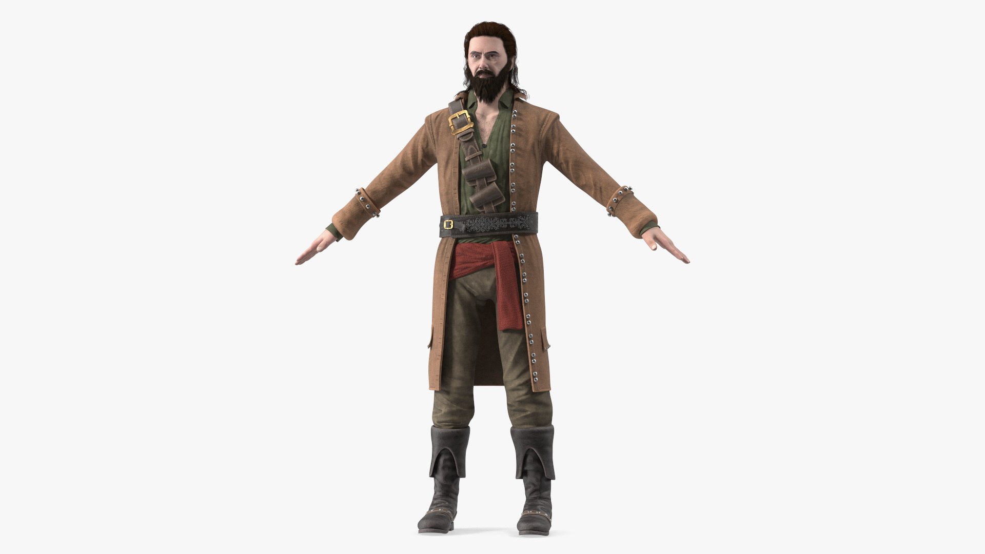 Medieval Rogue Pirate Man 3D model preview