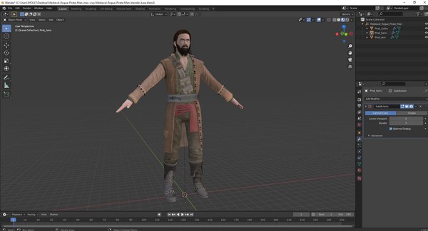 modelo 3d Hombre pirata pícaro medieval - TurboSquid 2193885