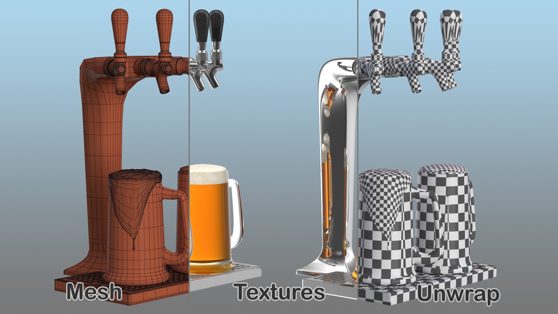 Beer Tower Dispenser - 3D Model by Blenduffo