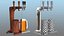 Torre de cerveza de acero inoxidable de cuatro grifos con jarras de cerveza