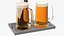 Torre de cerveza de acero inoxidable de cuatro grifos con jarras de cerveza