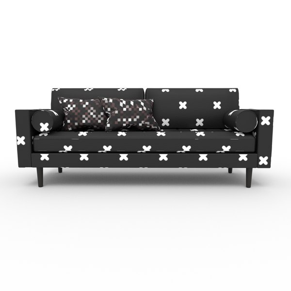 3D Modern Sofa with Pillows model