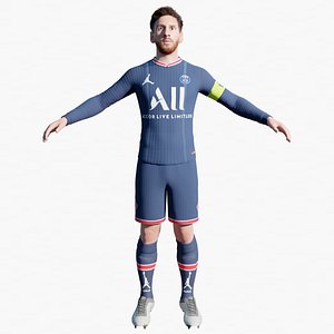 Lionel Messi New Paris Saint-Germain PSG uniform 3d model