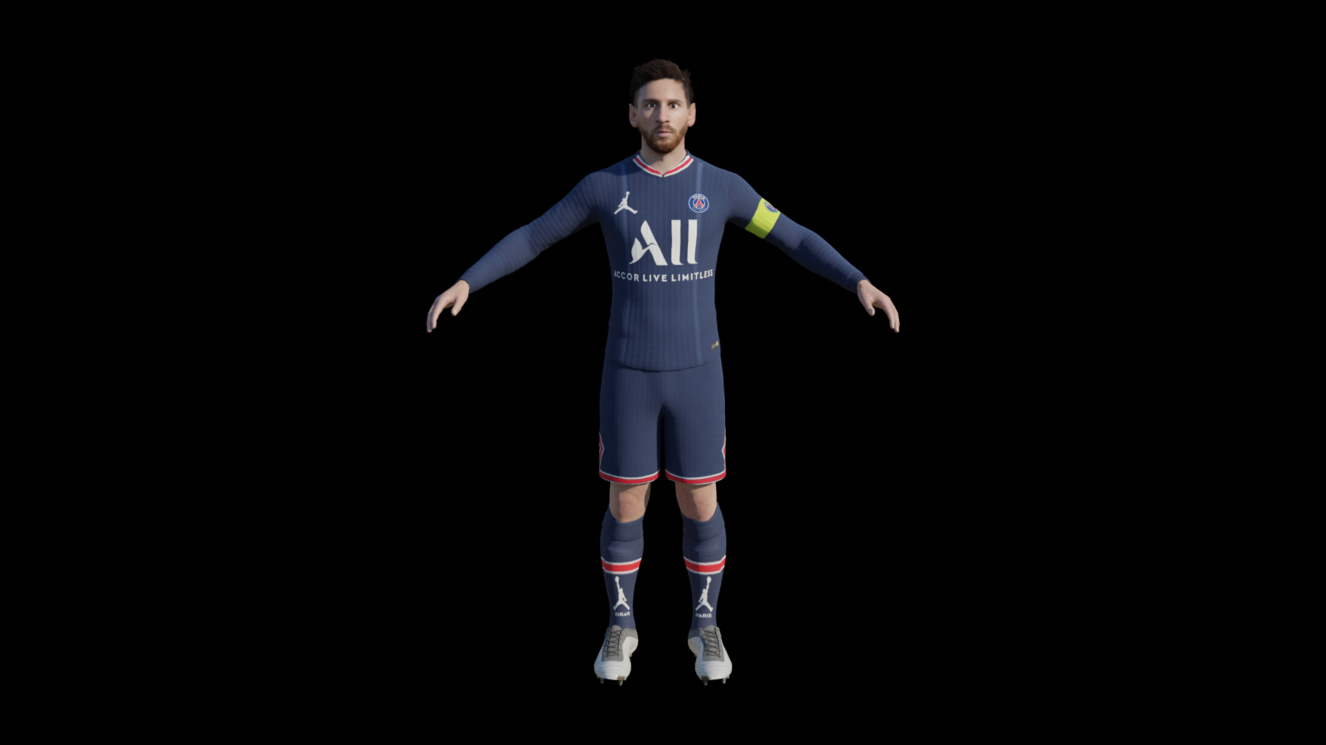 3D model Messi PSG 30 - T shirt VR / AR / low-poly