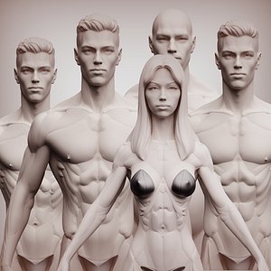 Men and woman collection 3D model