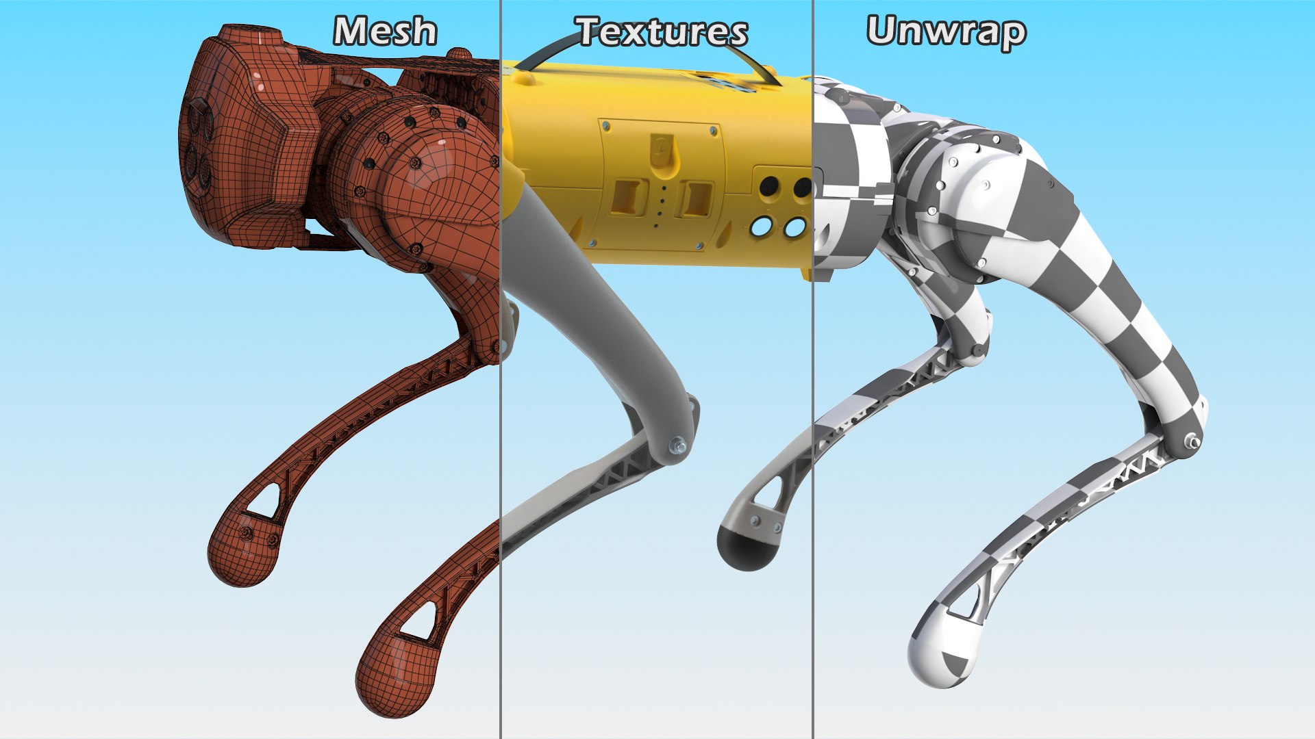 Bionic Dog Robot Yellow model https://p.turbosquid.com/ts-thumb/qr/eFxEpK/dO/bionicdogrobotyellowmb3dmodel017/jpg/1695905986/1920x1080/fit_q87/3d11eb93aecd2cb80f074bbc857bac43ea23c5d8/bionicdogrobotyellowmb3dmodel017.jpg