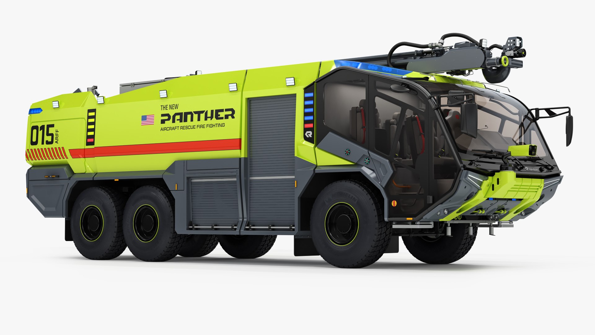3D Rosenbauer Panther 6x6 Rigged Airport Fire Truck - TurboSquid 2295245