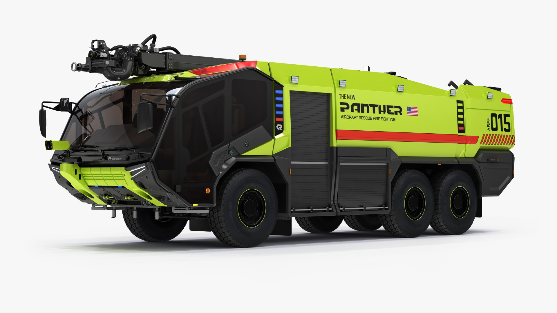 3D Rosenbauer Panther 6x6 Rigged Airport Fire Truck TurboSquid